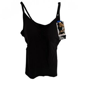 Naomi & Nicole Women's No Side Show Tank Camisole Shapewear Size XL NEW black